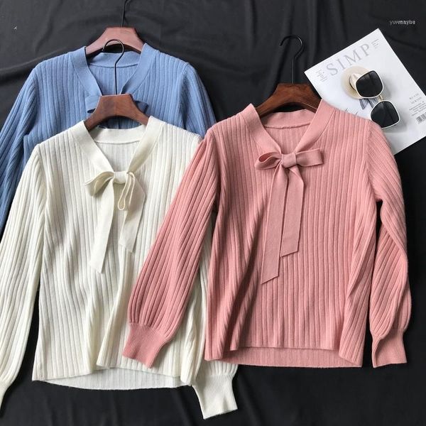 

women sweater soft waxy delicate elegant temperament streamer wool cashmere loose lantern sleeve knit women1, White;black