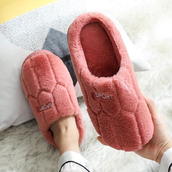 

slippers women casual solid color winter cotton warm house home soft non-slip ladies girls cute fur slides, Black