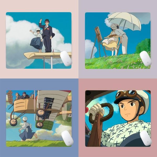 

mouse pads & wrist rests the wind rises anime rubber durable deskmousepad pad desk protect game office small mat non-slip lapcushion