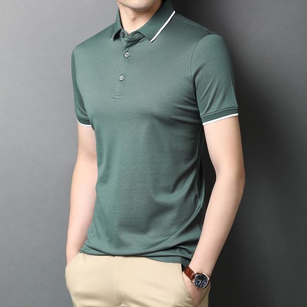 

men's t-shirts 2021 summer t shirts men lapel short-sleeved shirt 184951, White;black
