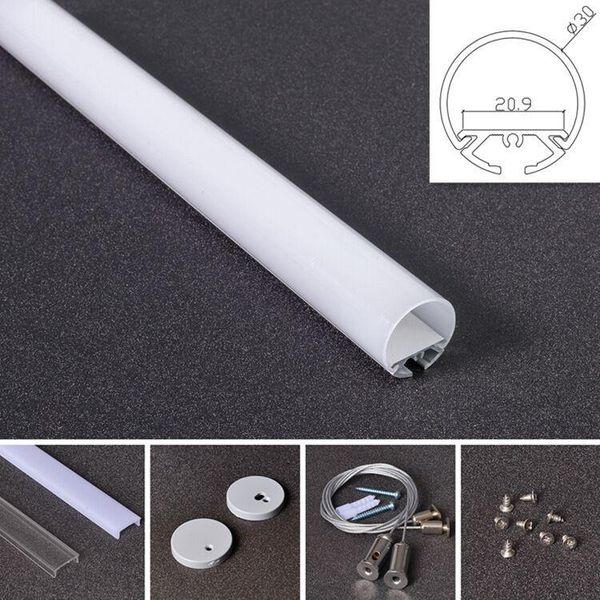

lamp covers & shades 1m/2m long 30mm diameter aluminum alloy profile with milky pc cover;with steel rope;aluminum led for strips light