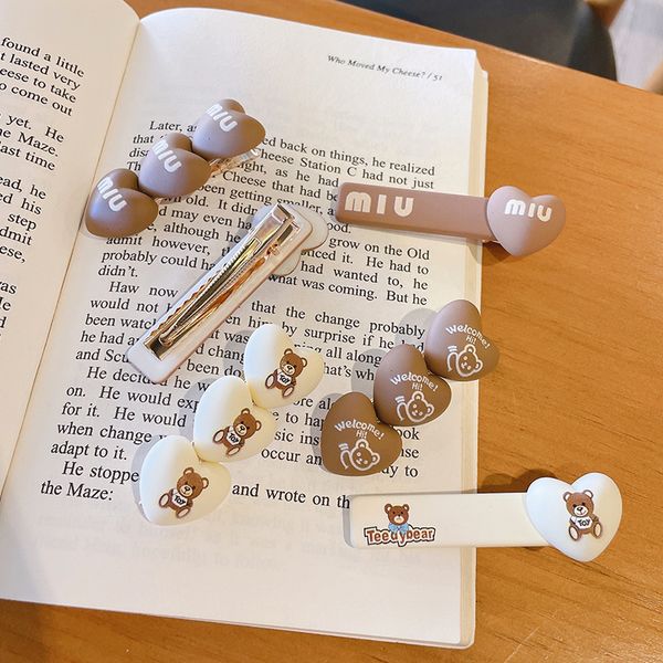 

barrettes hairpin cute cartoon little bear female net red sweet girl temperament three-dimensional duck beak clip korean simple hair, Golden;silver