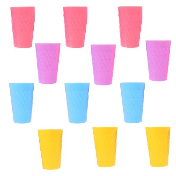 

Disposable Cups & Straws 12pcs Durable Water Beverage Mug Simple (Assorted Color)