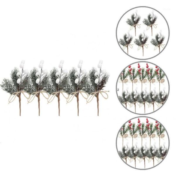 

decorative flowers & wreaths 6pcs lovely xmas tree simulated berry stems bouquets long service life