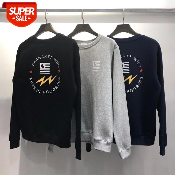 

men's autumn and winter long-sleeved loose plus fleece pullover hip-hop casual clothing 2021 new street #lh20, White;black
