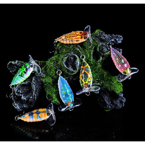 

mixed 6 color 4cm 4g cicada fishing hooks fishhooks 8# hook plastic hard baits & lures pesca fishing tac jllscx outbag2007