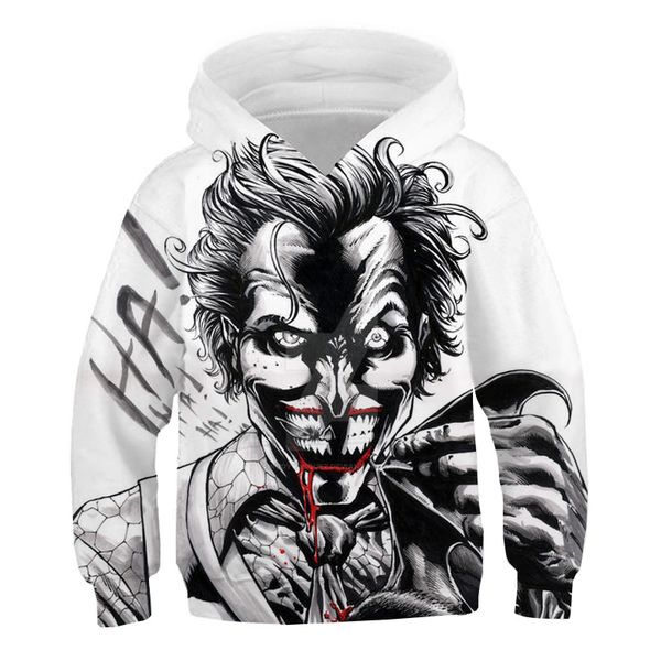 

autumn winter cool 3d hoodies for kids joker girls family shirts baby boys hoodies harajuku sweatshirt children hoodie kids, Black