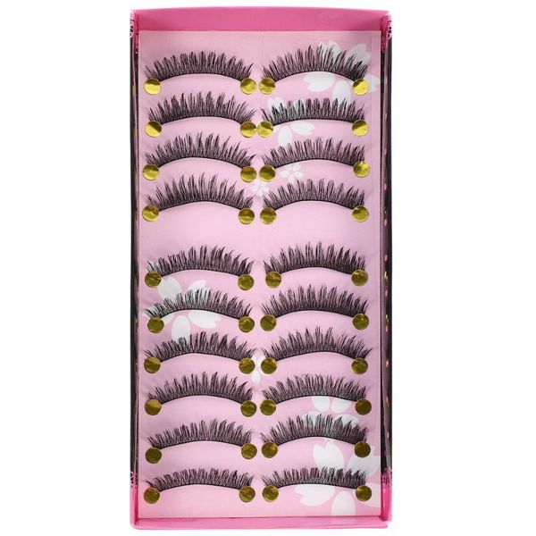 

false eyelashes 10 pairs fake artificial fiber lashes makeup