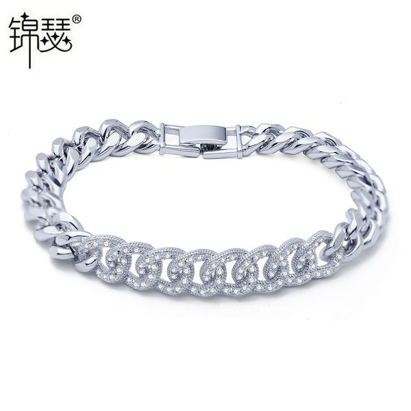 

bangles bracelet jinse yingran popular chain aaa zircon inlaid cuba female, Black