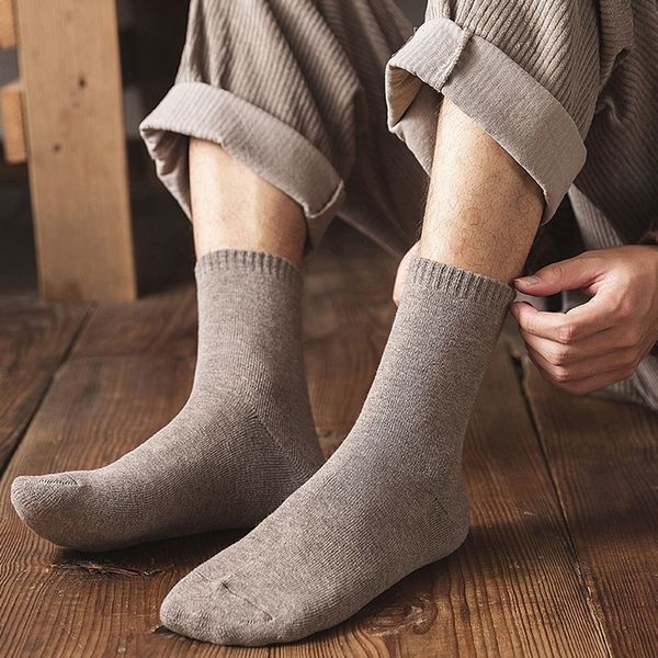 

men pure color mid tank herf winter suspended casual toilet male calcentine unique gentlemen presents socks, Black