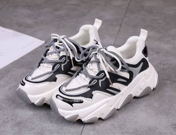 

four seasons printing process of small white big shoes standard lovers' thick sole inner heightening