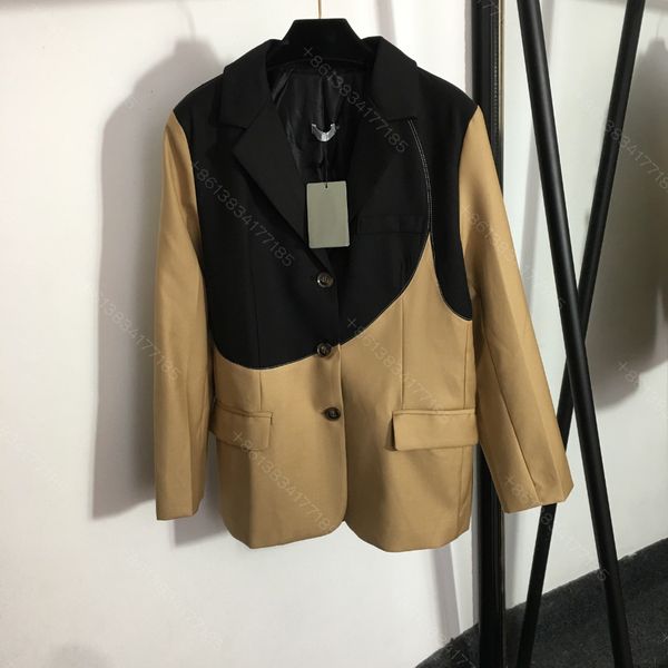 

winter women designer clothes suit jacket lapel letter logo embroidered slim long-sleeved jacket warm and windproof women's jackets sml, Black;brown