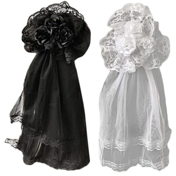 

other event & party supplies 573b womens lolita hair ornaments lace veil rose hairpin side clip accessories hoops cosplay fancy props