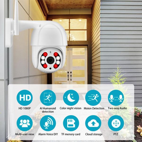 

cameras 2021 3mp 1080p ptz wifi ip camera outdoor 4x digital zoom speed dome two-way audio ai detect diy alarm wireless cctv security