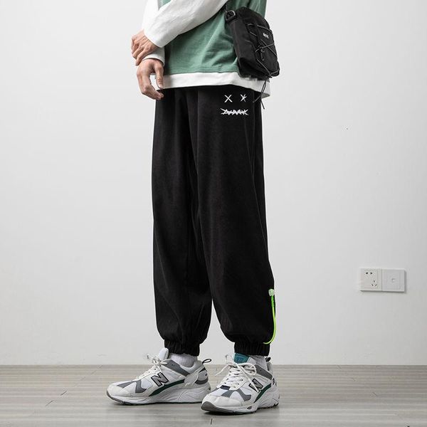 

neploha men's oversize casual pants 2021 fashion woman sports pants harajuku streetwear male hip hop, Black