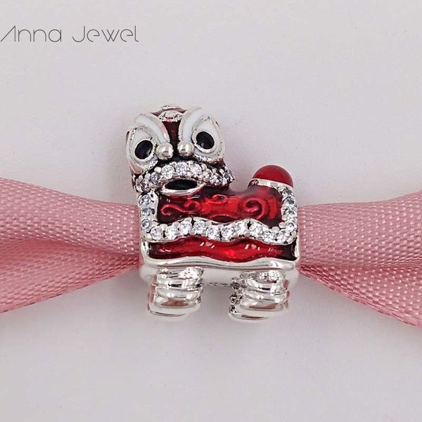 Encantos DIY para Jóias Fazendo Kit Lion Dance Charme Pandora Sterling Prata Personalizado Pulseiras Mulheres Bangle Cadeia Corrente Pingente Colar Presente de Aniversário 792043CZ