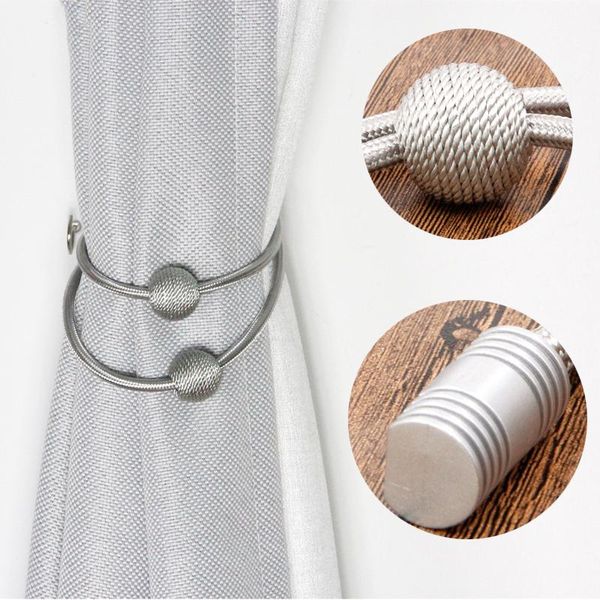 

1pc high-end magnetic curtain cilp tieback room accessories creative hanging ball curtain holder buckle rope home decorative
