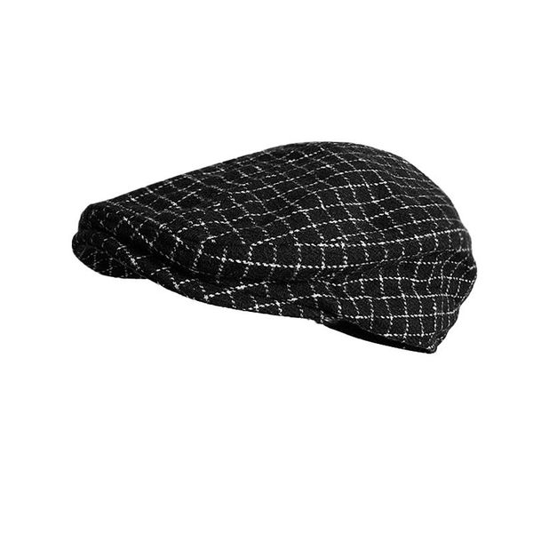 

berets autumn winter men cap hats british western style wool advanced flat ivy classic vintage lattice sboy blm206, Blue;gray
