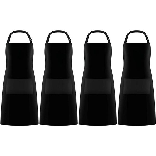 

adjustable bib apron waterdrop resistant with 2 pockets,cooking kitchen aprons for chef couple bbq painting