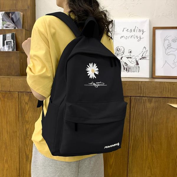 

women backpack for teenage girls school bags flower fashion embroidery student back pack teen nylon solid big bagpack pink
