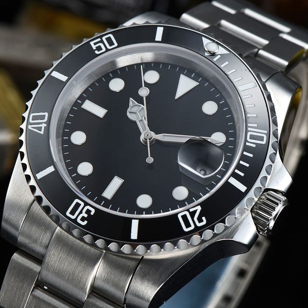 

40 mm herenhorlog lighting-turning sapphire glass effects ceramic bezel automatic movement clocks men, Slivery;brown