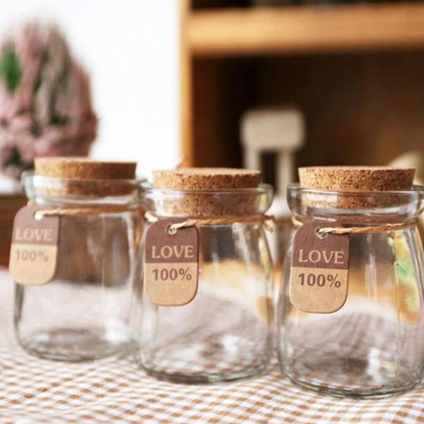 

storage bottles & jars 10 pieces 100ml multipurpose glass cork craft honey pot pudding yogurt homemade jams clear