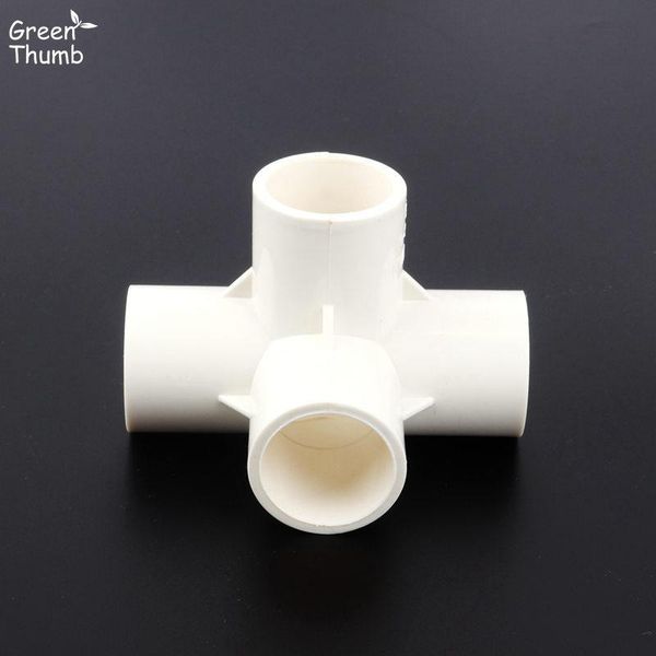 

watering equipments 1pc 25mm pvc three-dimensional cross white plastic connector/fitting/adapter green thumb 4-way