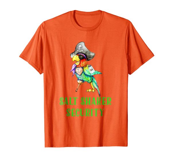 

salt shaker security pirate head parrot funny concert tshirt, White;black