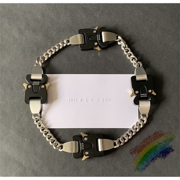 

streetwear 4 metal buckles alyx necklace men women stainless steel removable titanium 1017 hero chain necklace c0305, Silver