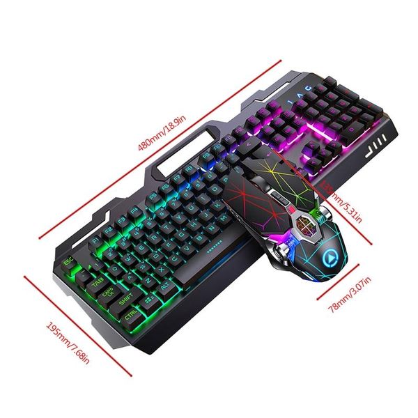 

104keys rgb aluminum alloy gaming keyboard and rgb gaming mouse set q1jf