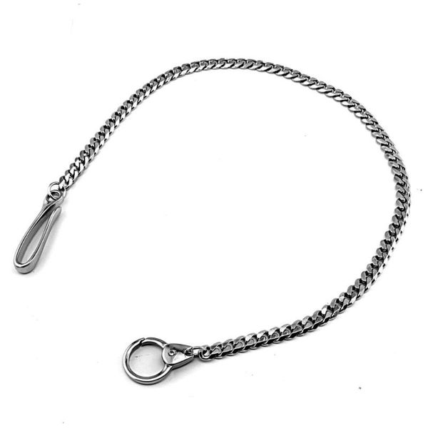 

keychains never fade stainless steel wallet chain men's luxury keychain, Silver