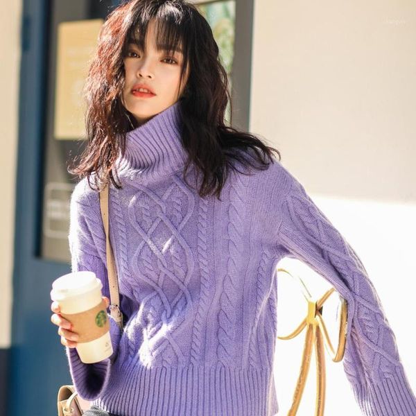 

purple cute sweaters turtleneck pink wool sweater winter for women clothes red pullover cashmere luxury designer clothing1, White;black