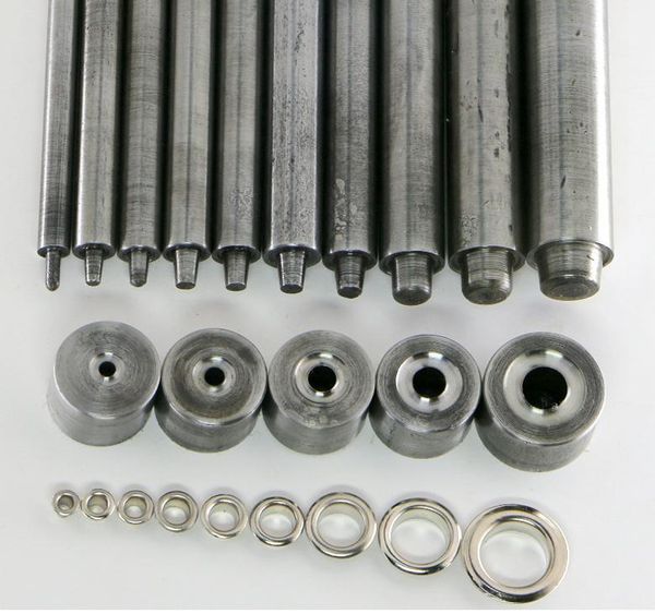 

3ps 3-22mm eyelets hollow punch tools kit leather craft belt clothes bags shoes hats hand tools knock eyelets, Black