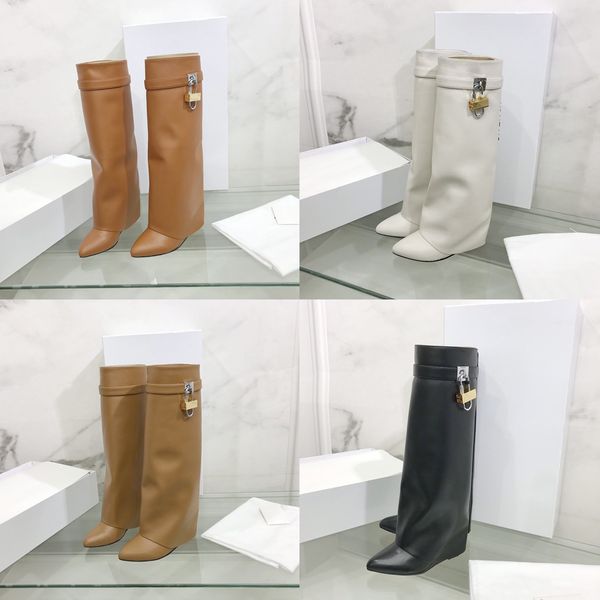 

high tube women's shoes designer fashion classic luxury metal buckle brand new boots for women, Red;white