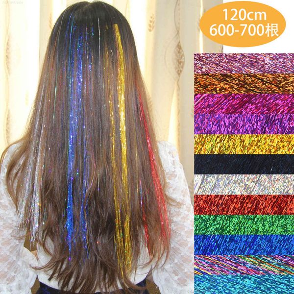 

120cm laser shiny wig ball foil hair receiving gold wire, Black