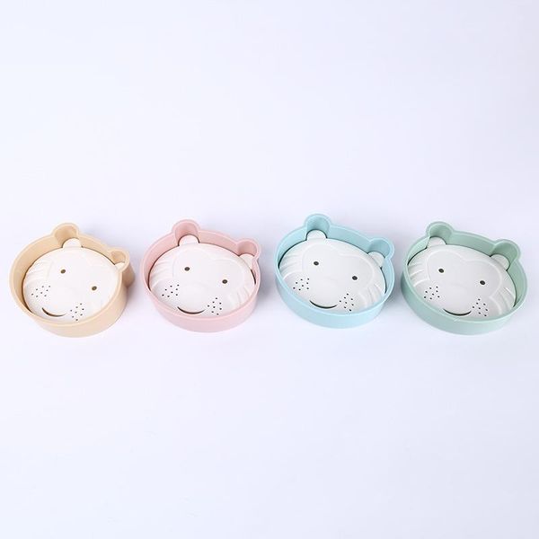 

storage bottles & jars creative box soap holder cartoon double drain bathroom