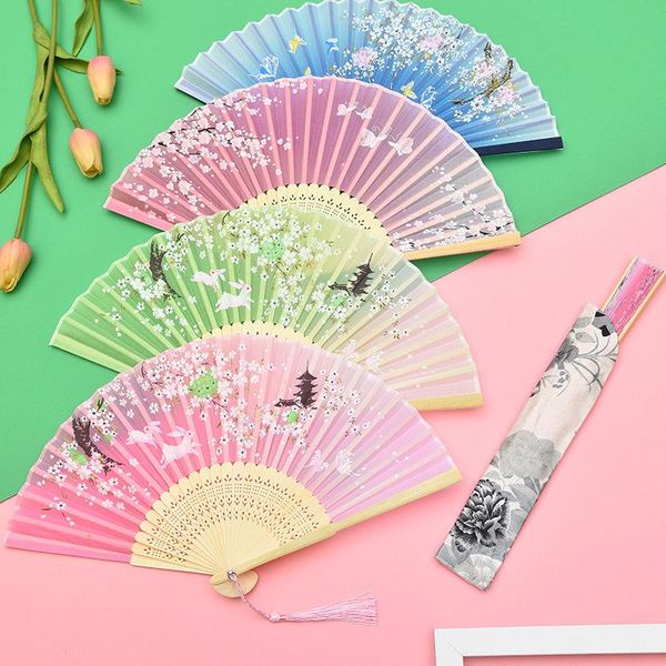 

other home decor chinese japanese fan pattern art craft gift dance vintage style silk hand folding wood bamboo