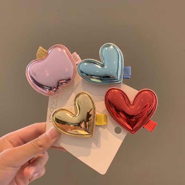 

hair accessories fashion baby love heart apple bb hairpins children girls headwear color princess buckbill barrette clip, Slivery;white