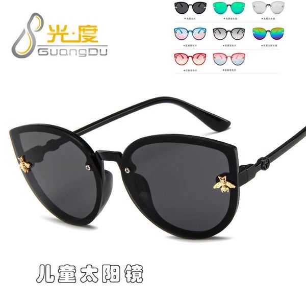 

sunglasses cute cat eye children uv400 2021 kids girls boys toddler sun glasses vintage infantil, White;black