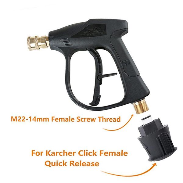 

water gun & snow foam lance high pressure washer gun, for car cleaning m22 14mm hose connector karcher k2k3k4k5k6k7/nilfisk quick