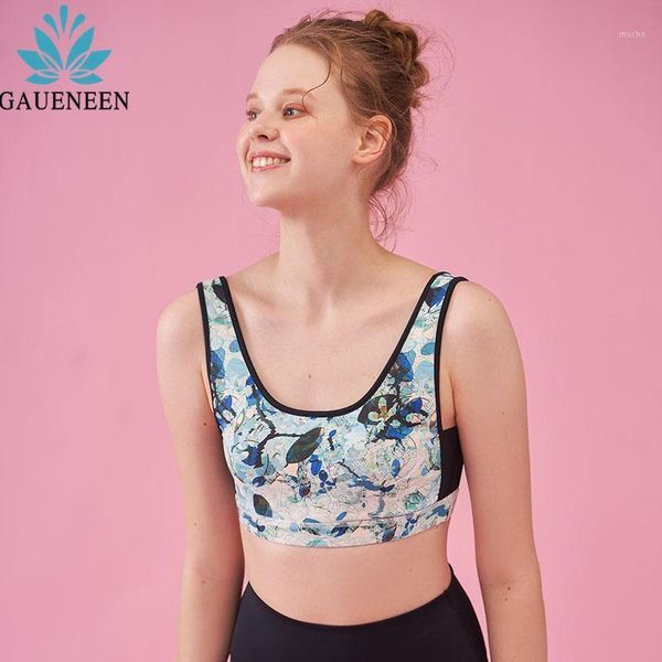 

women floral printed push up padded yoga sports bra gym fitness bras tank female sportswear stretchy outfit