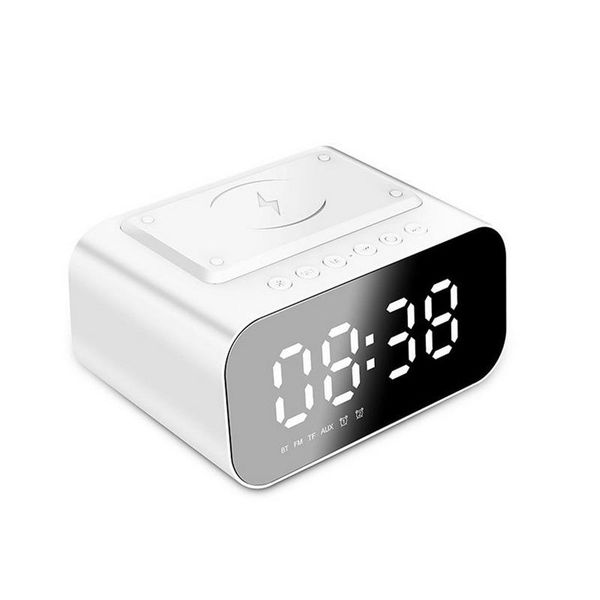 

other clocks & accessories wireless charger alarm clock bluetooth speaker led smart digital table electronic deskfm radio usb fast