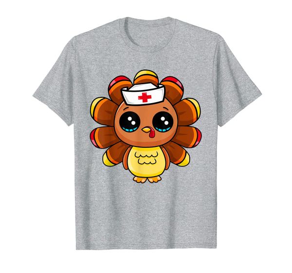 

thanksgiving nurse turkey cute family gift men women funny t-shirt, White;black