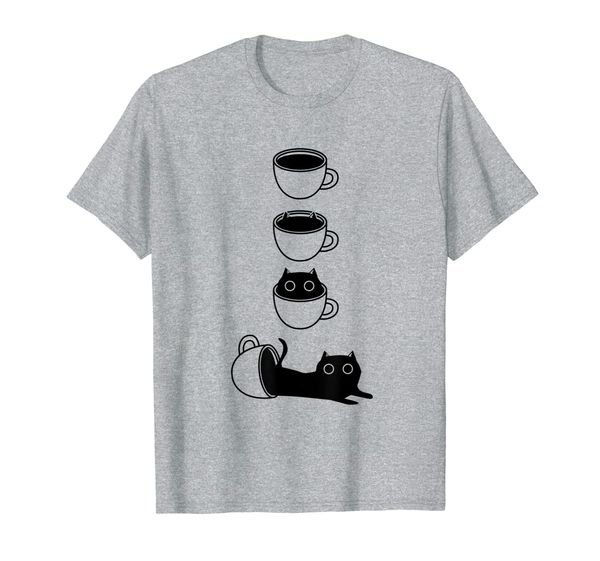 

cat lover cat cup t-shirt, White;black