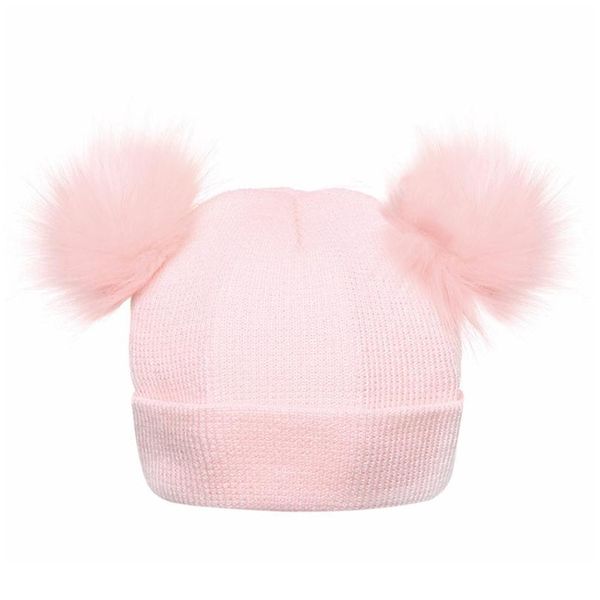 

winter knitted baby hats 2018 girls boys sweet solid hat with two fur pompoms balls kids caps for baby girls w qylgrv, Yellow