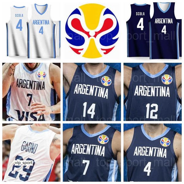

2019 world cup team argentina basketball jerseys 4 luis scola 29 patricio garino 7 facundo campazzo 14 gabriel deck 8 nicolas laprovittola, Black