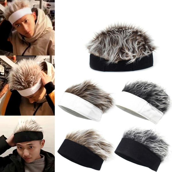 Männer Frauen Beanie Perücke Hut Spaß Kurze Haare Kappen Atmungsaktive Weiche für Party Outdoor Hut Mit Spikes Perücken Hüte