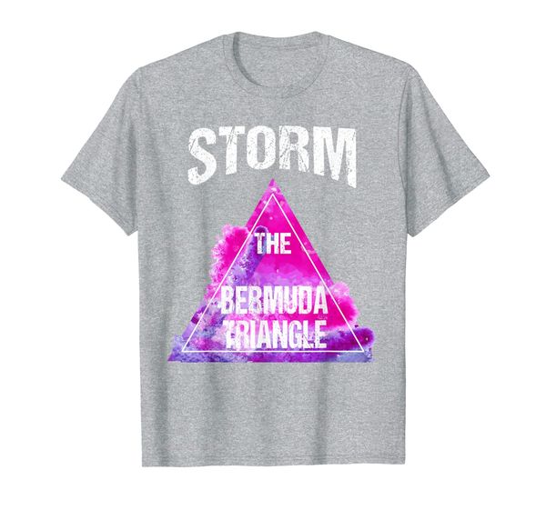 

storm the bermuda triangle it can't swallow us alien t-shirt, White;black