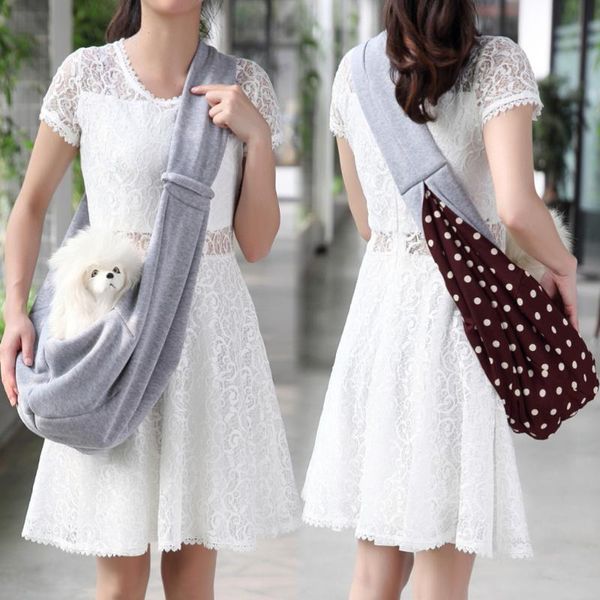 

double-sided pet dog outdoor convenience carry messenger bag pet supplies (gray)