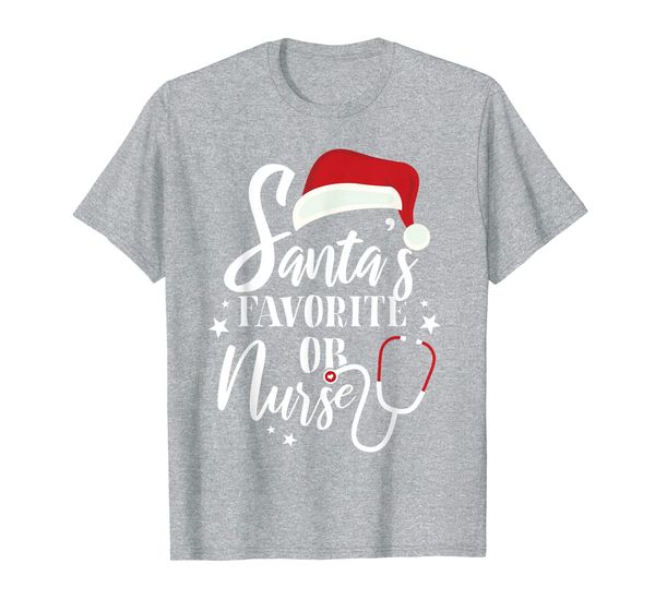 

santa favorite ob nurse outfit funny cute xmas gift t-shirt, White;black